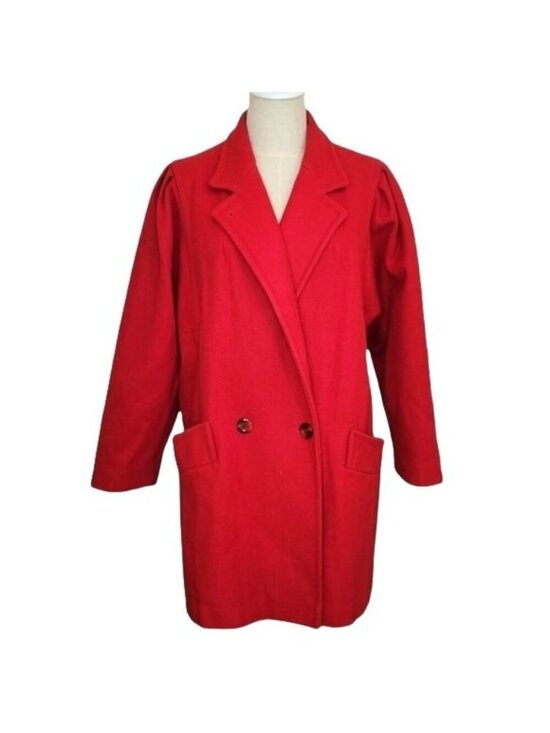 Vintage Jackets & Blazers - VTG Andrea Marin Andover Forstmann Wool Trench Cocoon 70s 80s Parisian 12